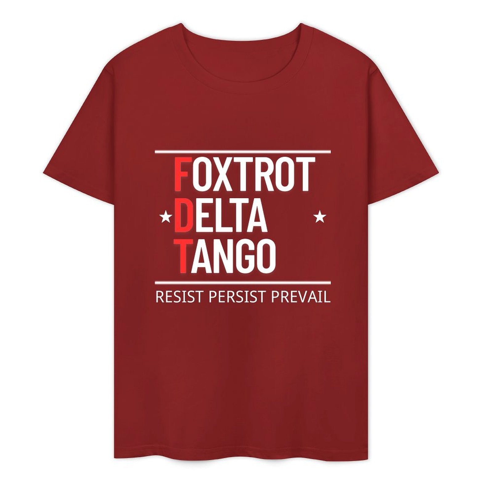 FOXTROT DELTA TANGO Text - White-T-shirt