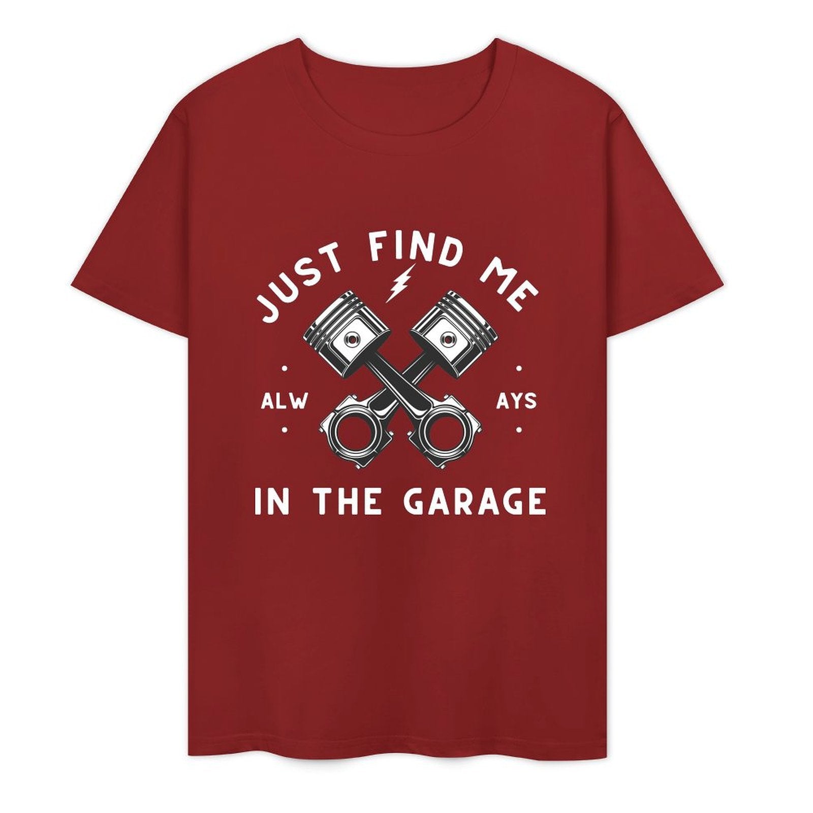 Just Find Me in The Garage - White-T-shirt
