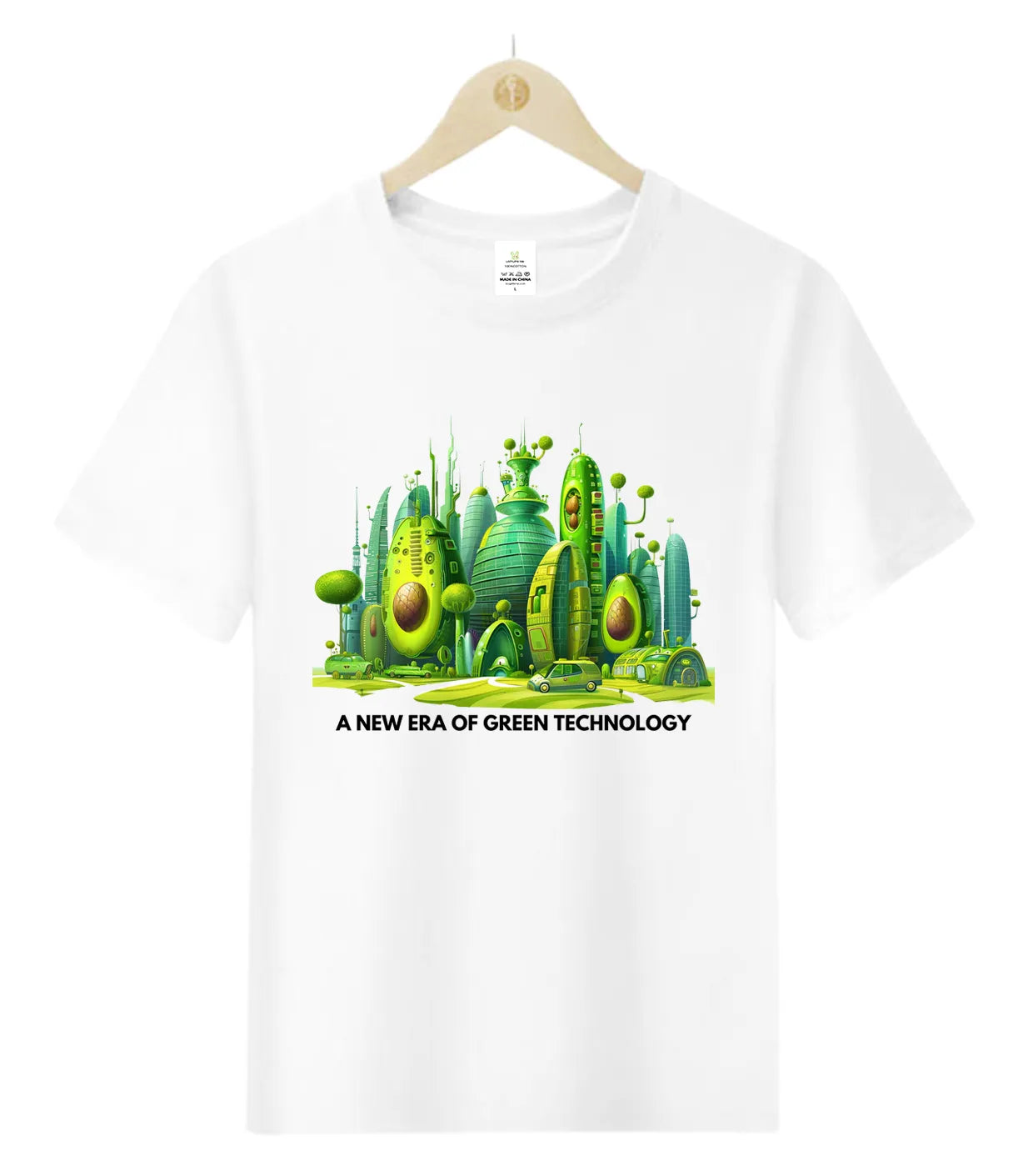 Avocado future city, a new era of green technology-T-Shirt