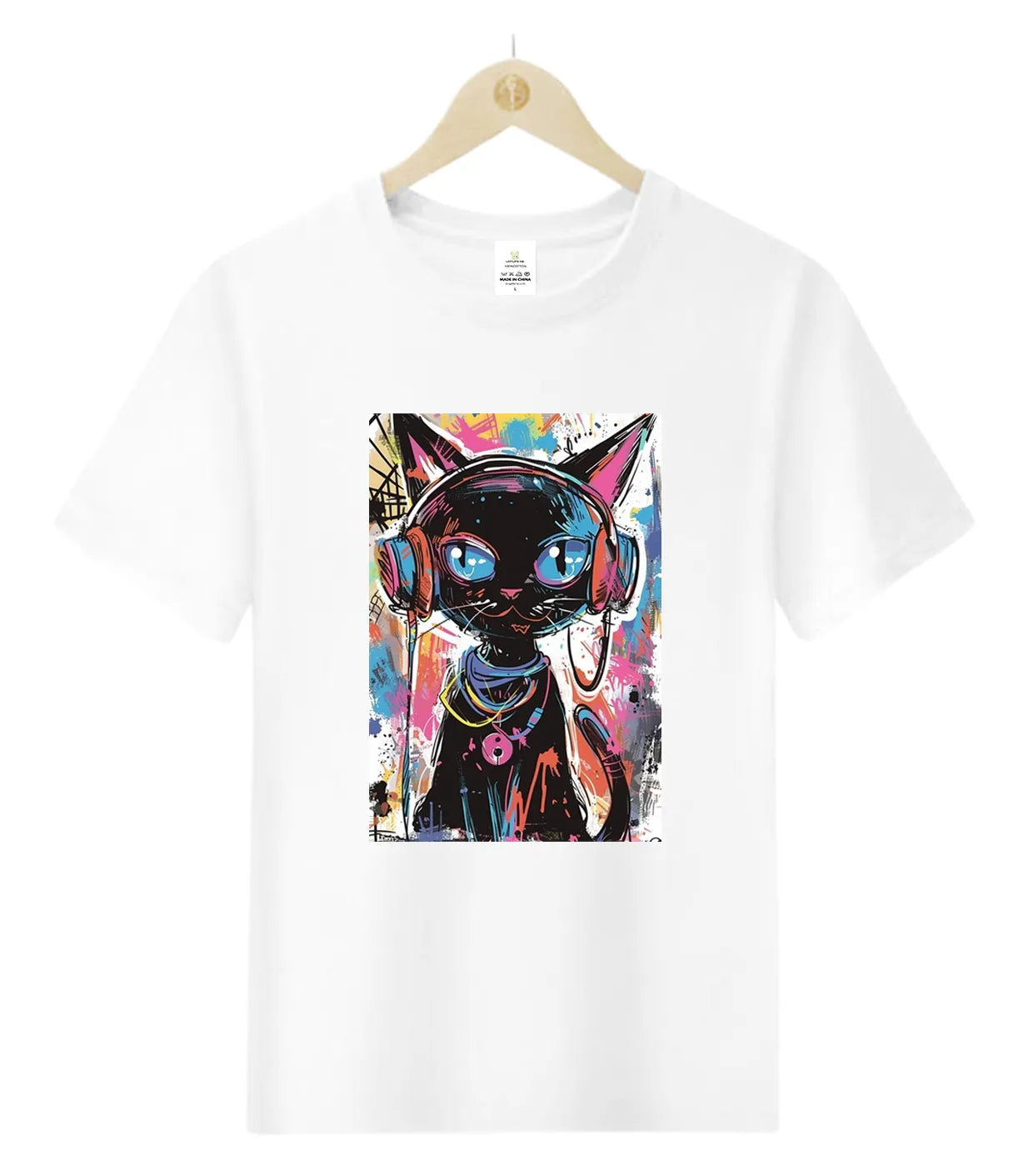 [Cat's Life] hip-hop cat-T-Shirt