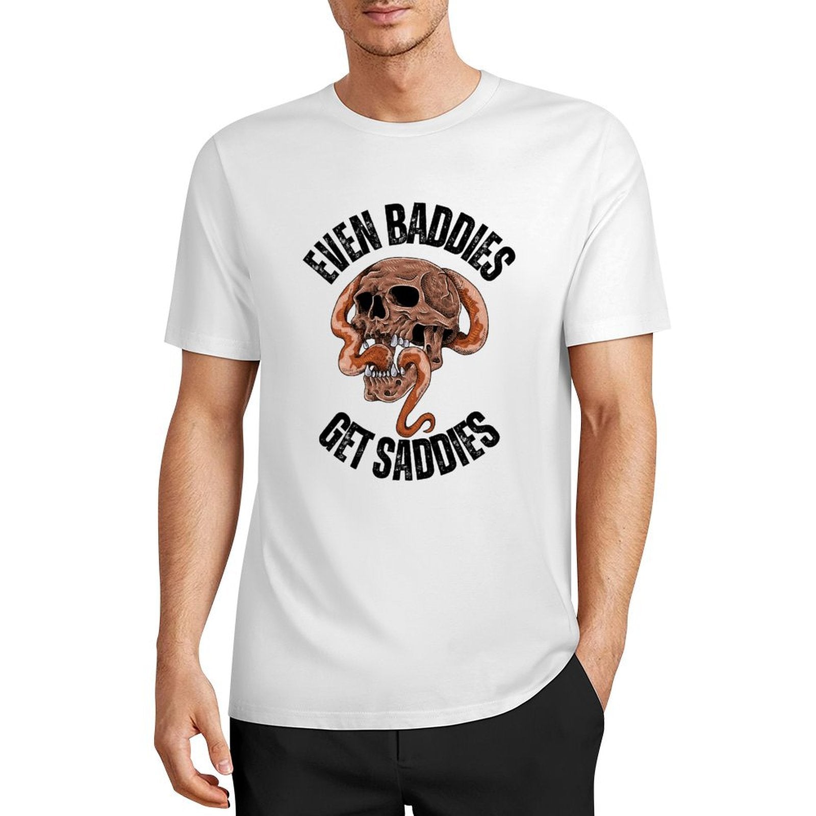 Even Baddies Get Saddies II-skull-T-shirt