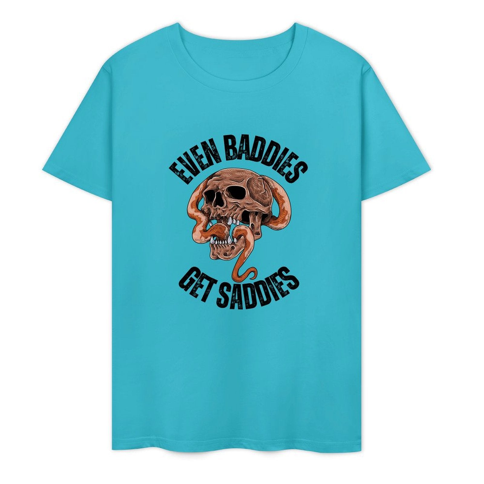 Even Baddies Get Saddies II-skull-T-shirt